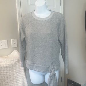 Women's Ten Sixty Sherman grey crew neck sweatshirt w. Tie front at waist, sz XS